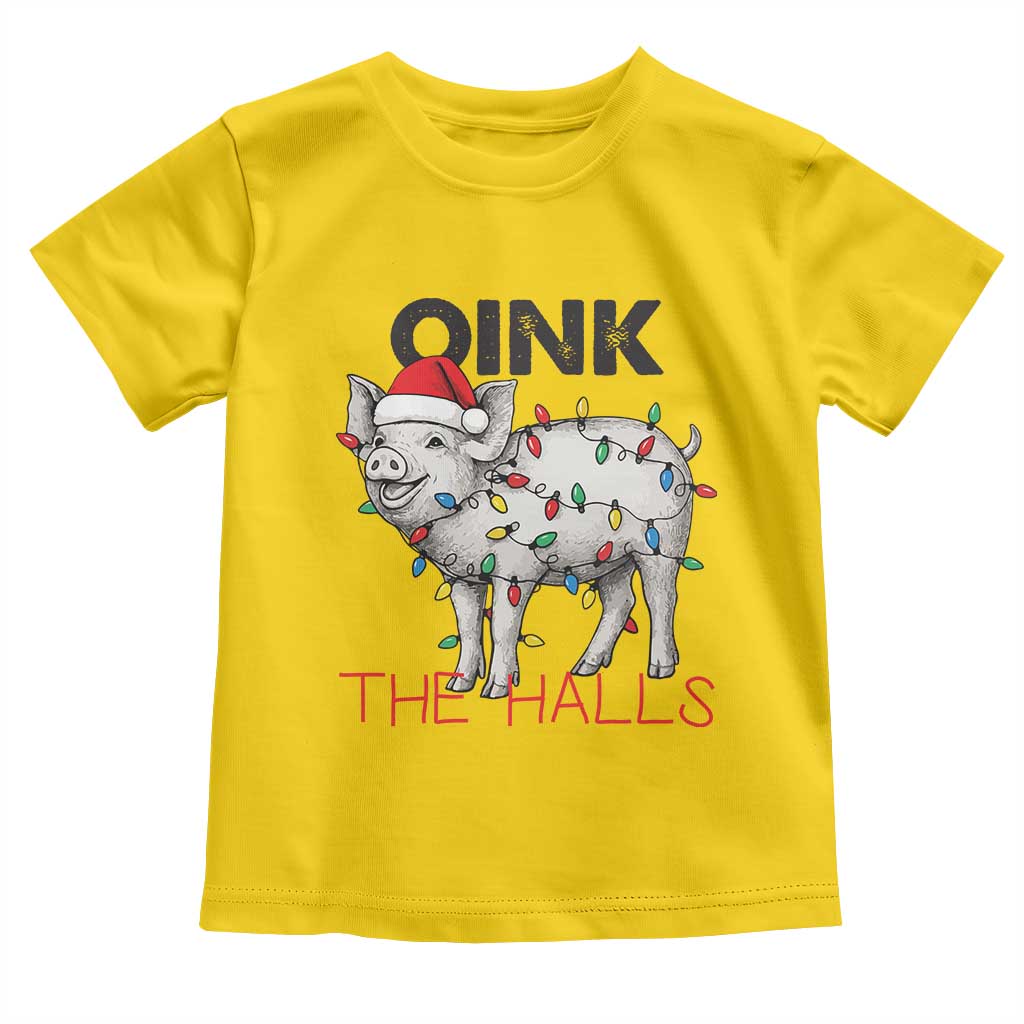 Oink The Halls Toddler T Shirt Funny Christmas Pig Lover Gift - Wonder Print Shop
