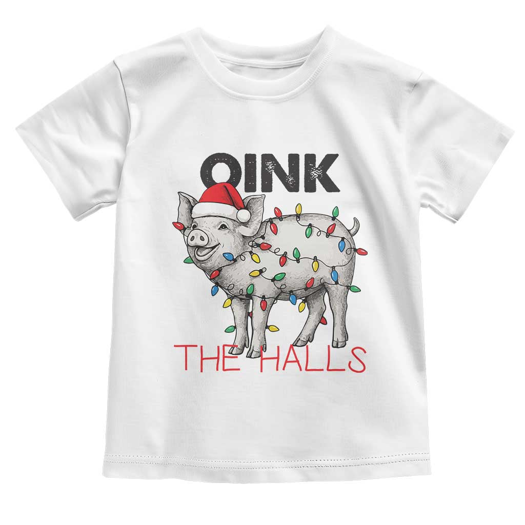 Oink The Halls Toddler T Shirt Funny Christmas Pig Lover Gift - Wonder Print Shop