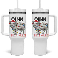 Oink The Halls Tumbler With Handle Funny Christmas Pig Lover Gift - Wonder Print Shop