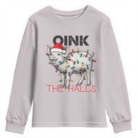 Oink The Halls Youth Sweatshirt Funny Christmas Pig Lover Gift - Wonder Print Shop