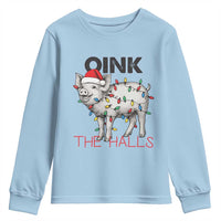 Oink The Halls Youth Sweatshirt Funny Christmas Pig Lover Gift - Wonder Print Shop