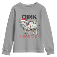 Oink The Halls Youth Sweatshirt Funny Christmas Pig Lover Gift - Wonder Print Shop