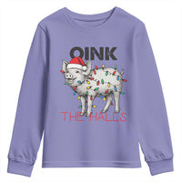 Oink The Halls Youth Sweatshirt Funny Christmas Pig Lover Gift - Wonder Print Shop