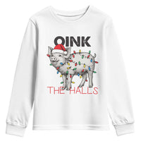 Oink The Halls Youth Sweatshirt Funny Christmas Pig Lover Gift - Wonder Print Shop