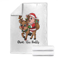Oink The Halls Throw Blanket Pig Christmas Farm Life Gift - Wonder Print Shop