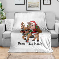 Oink The Halls Throw Blanket Pig Christmas Farm Life Gift - Wonder Print Shop