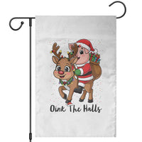 Oink The Halls Garden Flag Pig Christmas Farm Life Gift - Wonder Print Shop