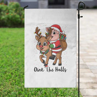 Oink The Halls Garden Flag Pig Christmas Farm Life Gift - Wonder Print Shop