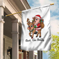 Oink The Halls Garden Flag Pig Christmas Farm Life Gift - Wonder Print Shop