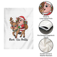 Oink The Halls Garden Flag Pig Christmas Farm Life Gift - Wonder Print Shop