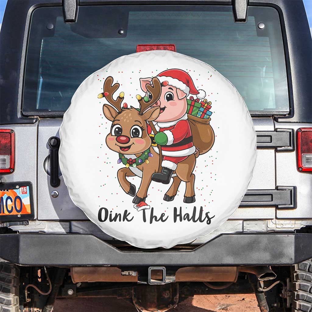 Oink The Halls Spare Tire Cover Pig Christmas Farm Life Gift - Wonder Print Shop