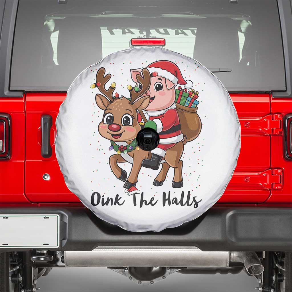 Oink The Halls Spare Tire Cover Pig Christmas Farm Life Gift - Wonder Print Shop