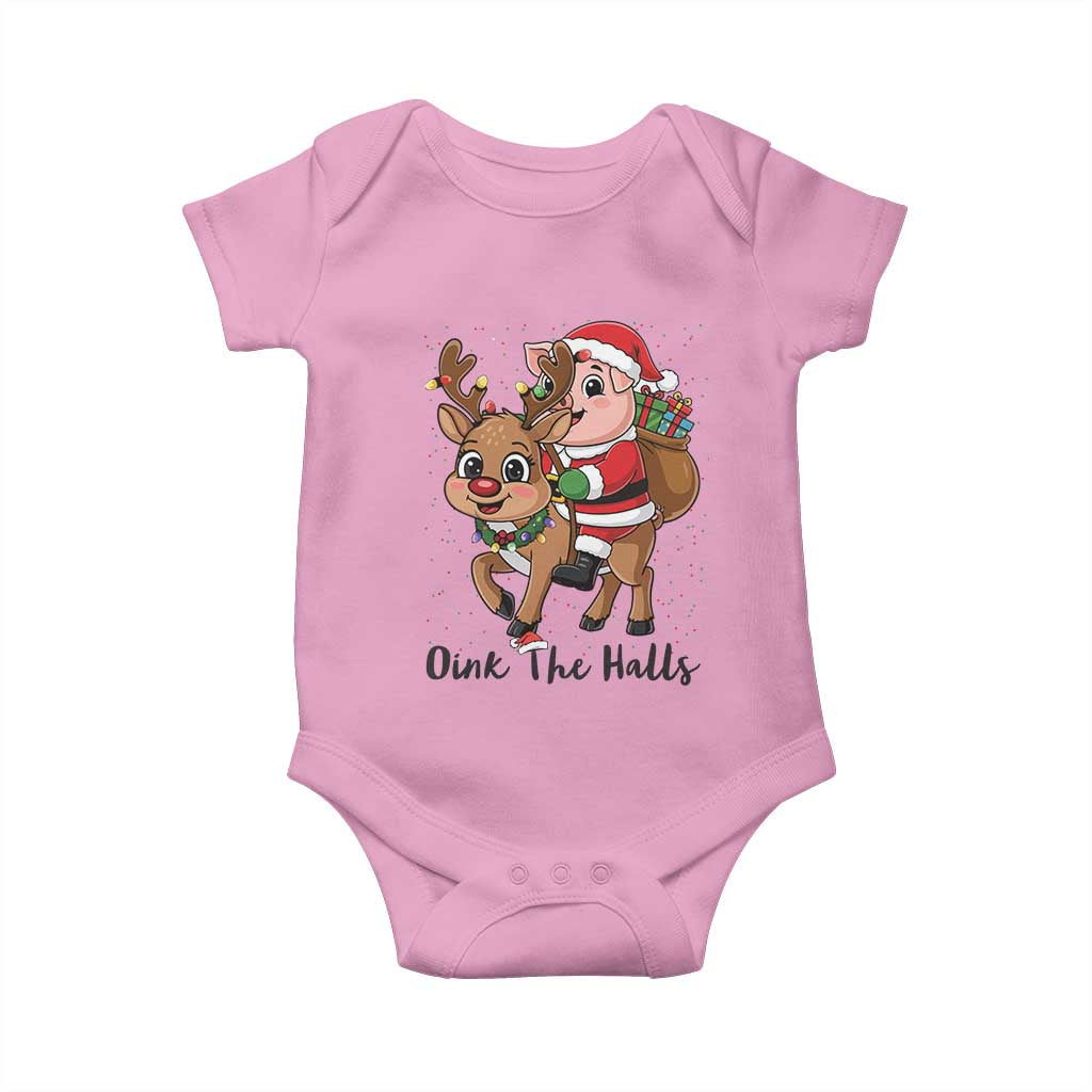 Oink The Halls Baby Onesie Pig Christmas Farm Life Gift - Wonder Print Shop