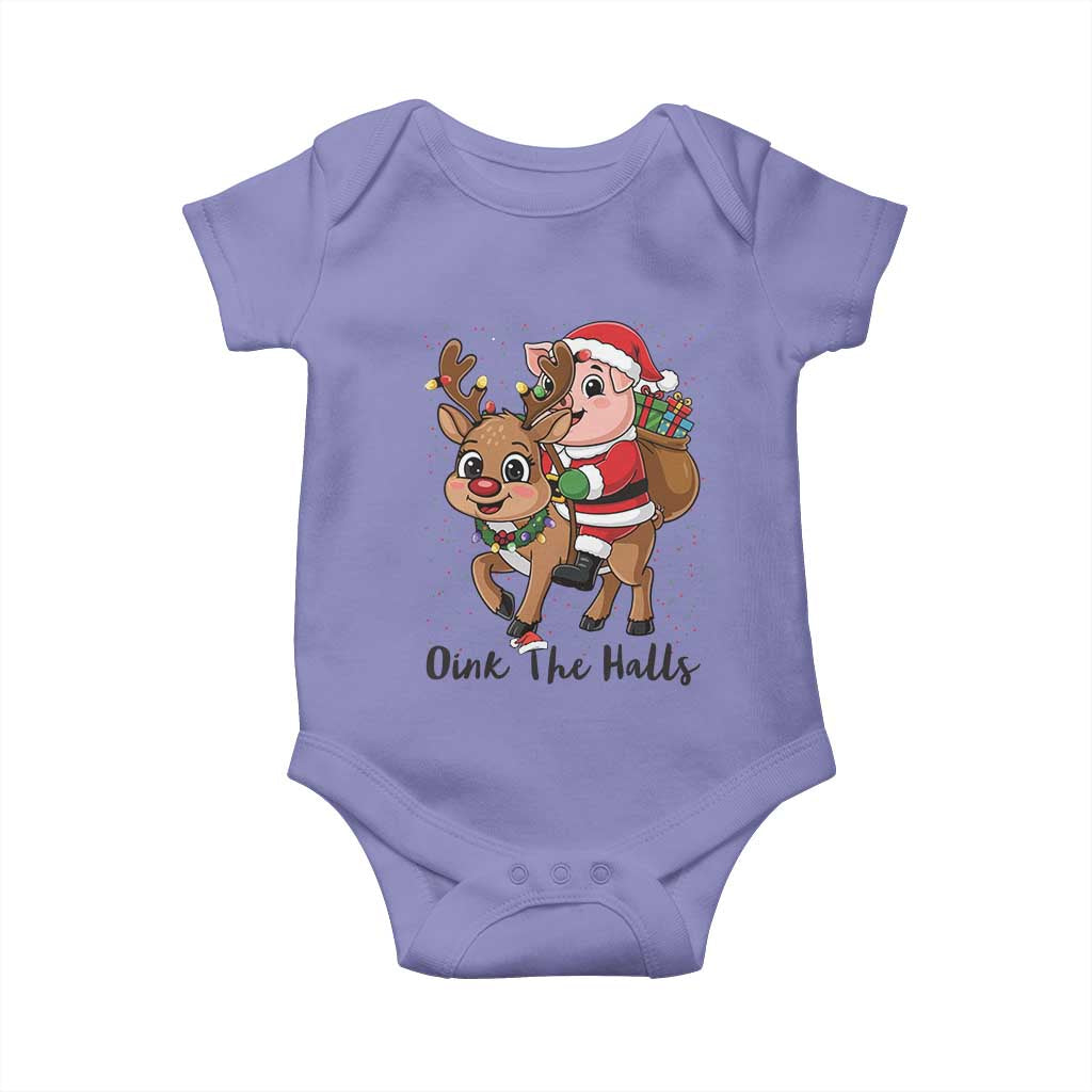 Oink The Halls Baby Onesie Pig Christmas Farm Life Gift - Wonder Print Shop