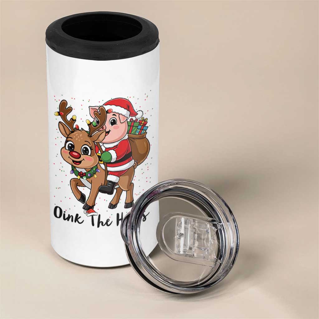Oink The Halls 4 in 1 Can Cooler Tumbler Pig Christmas Farm Life Gift - Wonder Print Shop