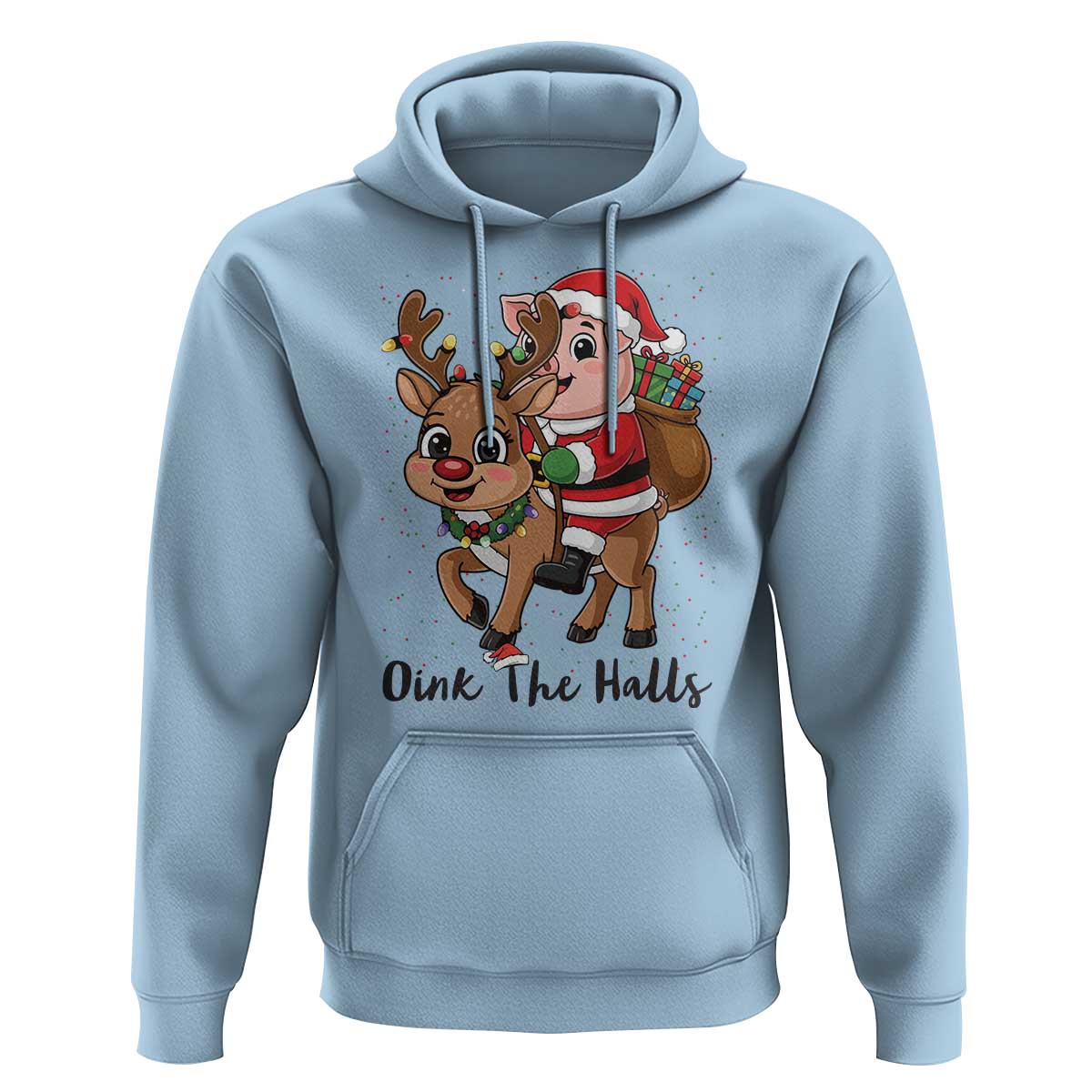 Oink The Halls Hoodie Pig Christmas Farm Life Gift - Wonder Print Shop