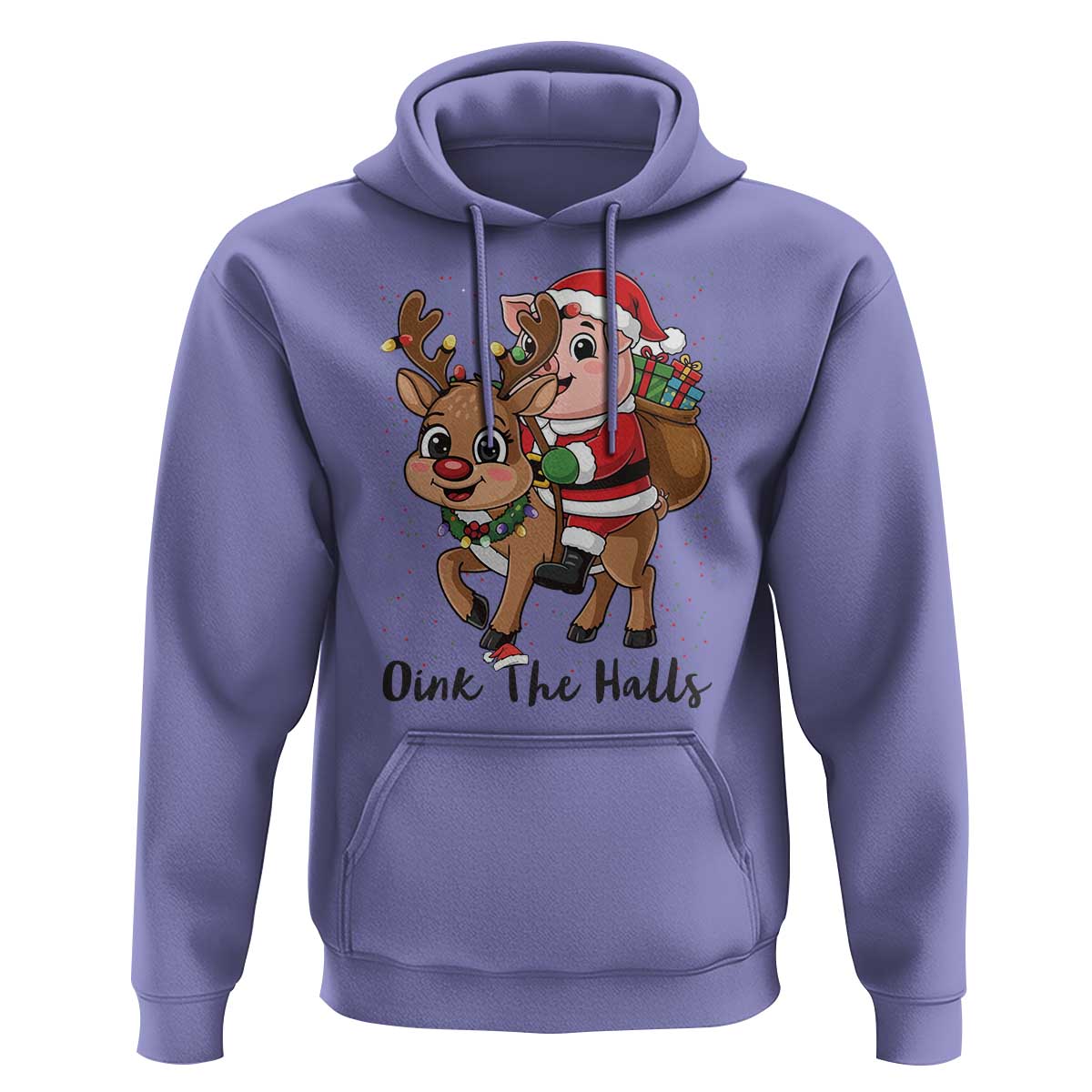 Oink The Halls Hoodie Pig Christmas Farm Life Gift - Wonder Print Shop