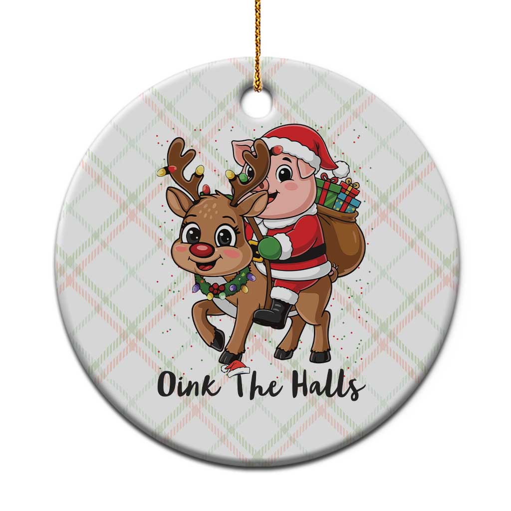 Oink The Halls Ceramic Ornament Pig Christmas Farm Life Gift - Wonder Print Shop