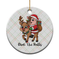 Oink The Halls Ceramic Ornament Pig Christmas Farm Life Gift - Wonder Print Shop