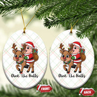Oink The Halls Ceramic Ornament Pig Christmas Farm Life Gift - Wonder Print Shop