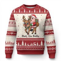 Oink The Halls Ugly Christmas Sweater Pig Xmas Farm Life Gift - Wonder Print Shop