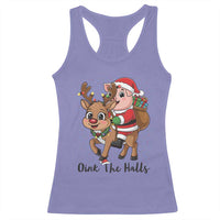Oink The Halls Racerback Tank Top Pig Christmas Farm Life Gift - Wonder Print Shop