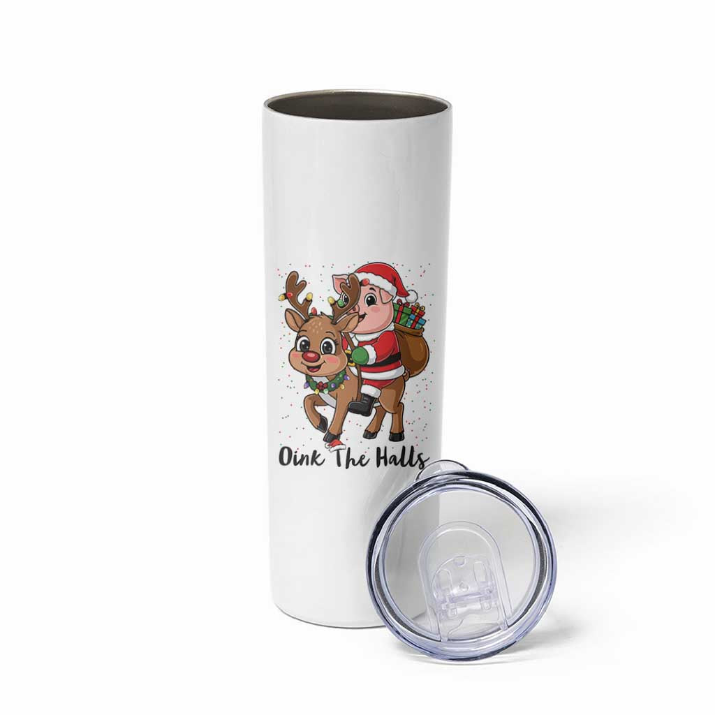 Oink The Halls Skinny Tumbler Pig Christmas Farm Life Gift - Wonder Print Shop