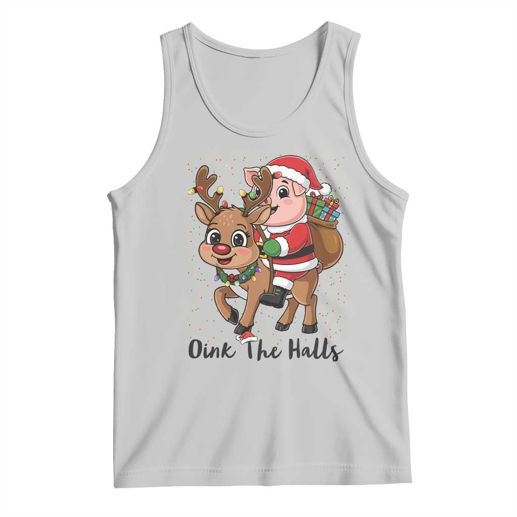 Oink The Halls Tank Top Pig Christmas Farm Life Gift - Wonder Print Shop