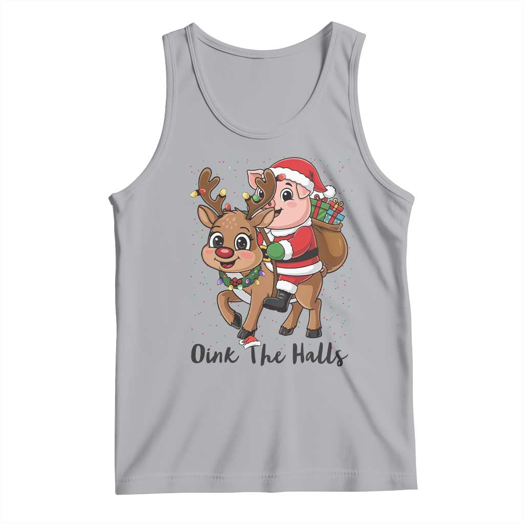 Oink The Halls Tank Top Pig Christmas Farm Life Gift - Wonder Print Shop