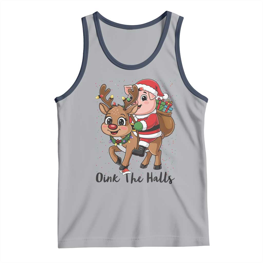 Oink The Halls Tank Top Pig Christmas Farm Life Gift - Wonder Print Shop