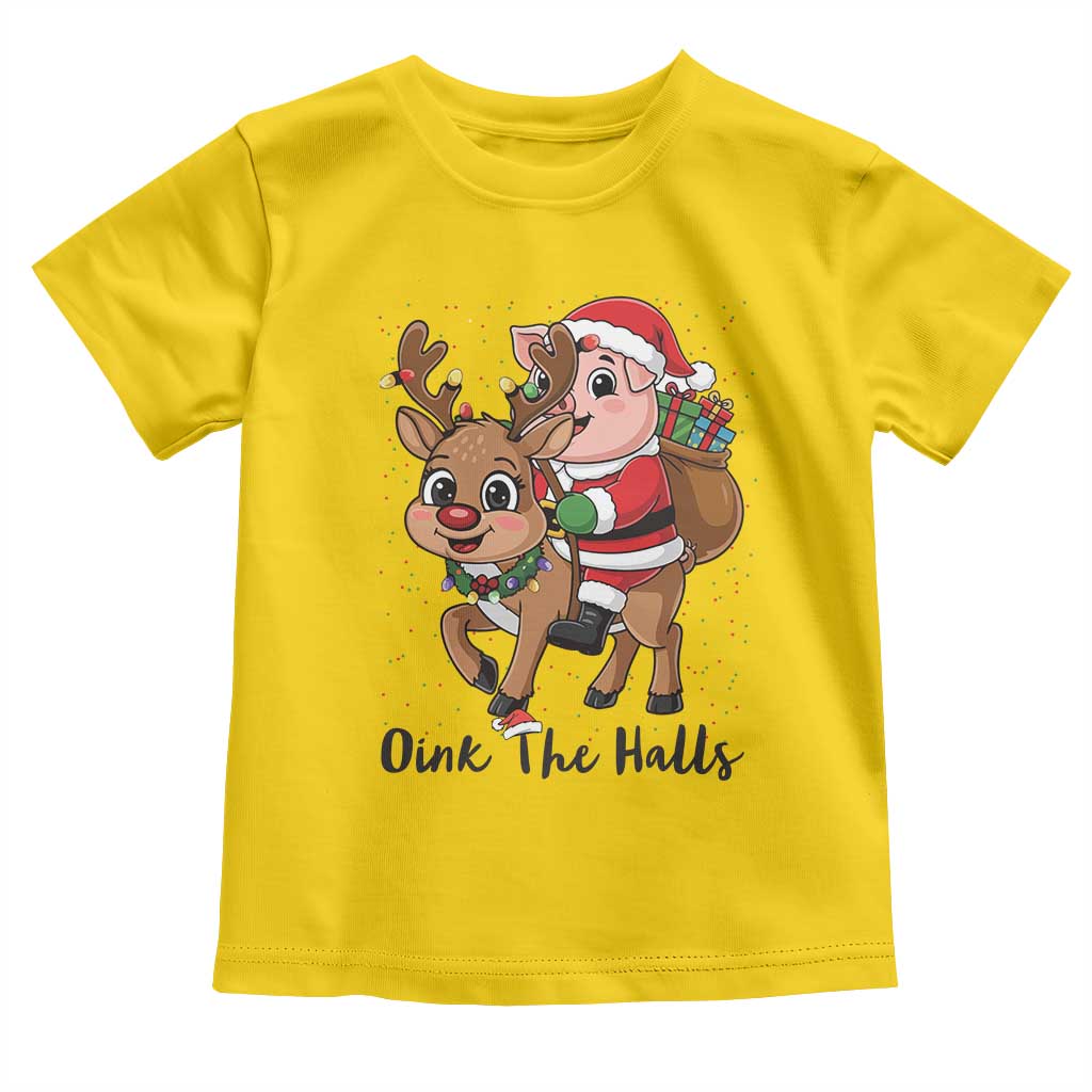 Oink The Halls Toddler T Shirt Pig Christmas Farm Life Gift - Wonder Print Shop