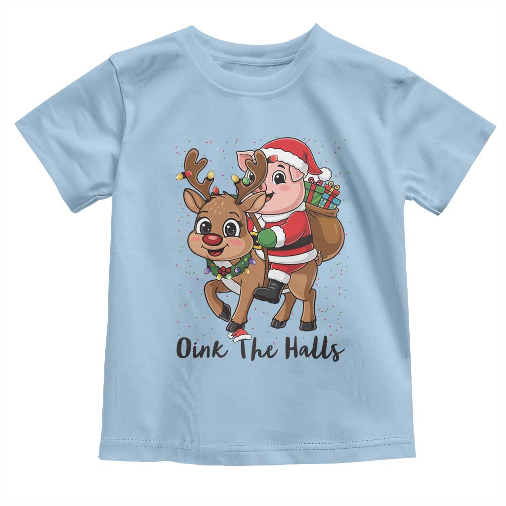 Oink The Halls Toddler T Shirt Pig Christmas Farm Life Gift - Wonder Print Shop