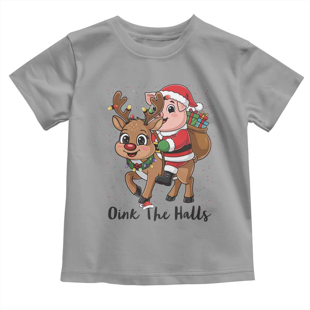 Oink The Halls Toddler T Shirt Pig Christmas Farm Life Gift - Wonder Print Shop