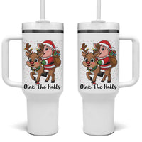 Oink The Halls Tumbler With Handle Pig Christmas Farm Life Gift - Wonder Print Shop