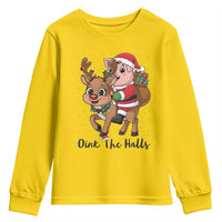 Oink The Halls Youth Sweatshirt Pig Christmas Farm Life Gift - Wonder Print Shop