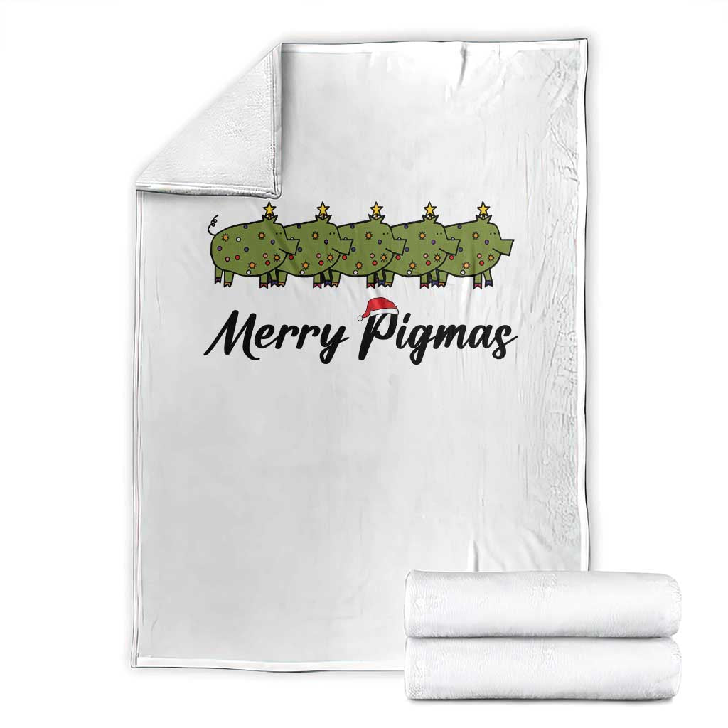 Merry Pigmas Throw Blanket Holiday Gift For Pig Lovers - Wonder Print Shop