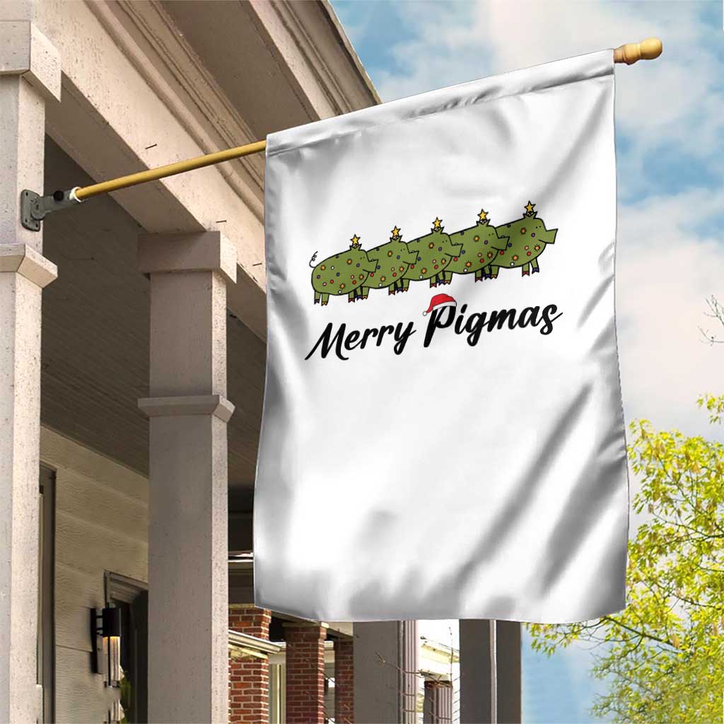 Merry Pigmas Garden Flag Holiday Gift For Pig Lovers - Wonder Print Shop