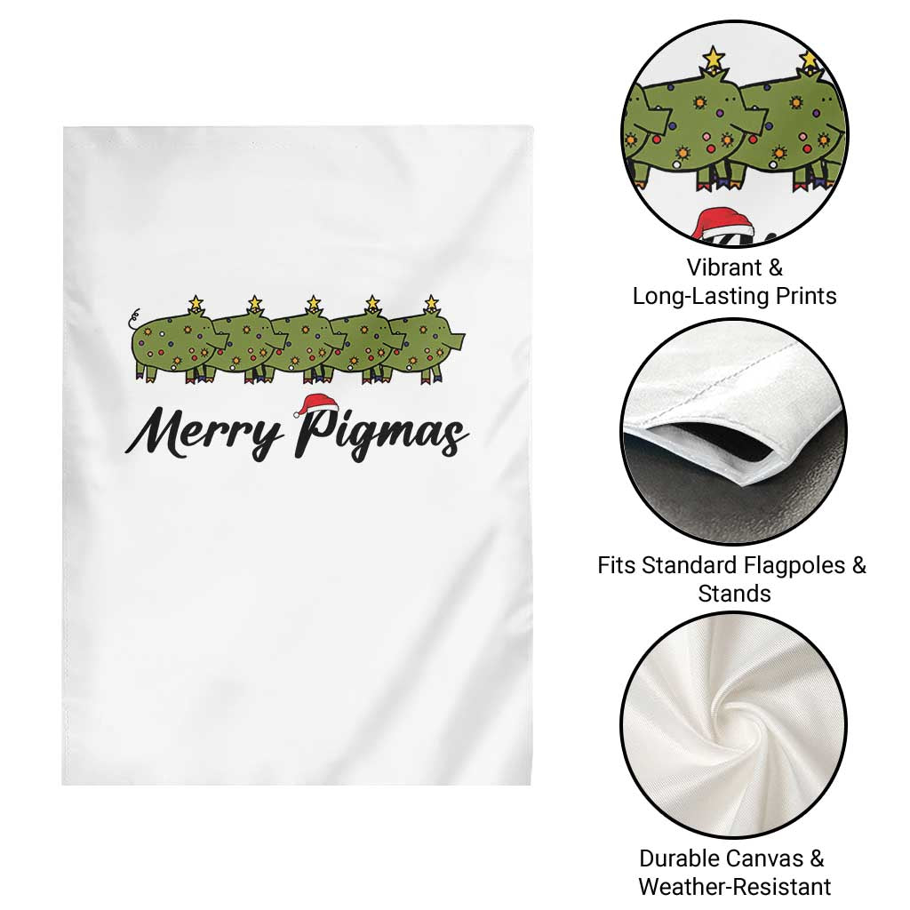 Merry Pigmas Garden Flag Holiday Gift For Pig Lovers - Wonder Print Shop
