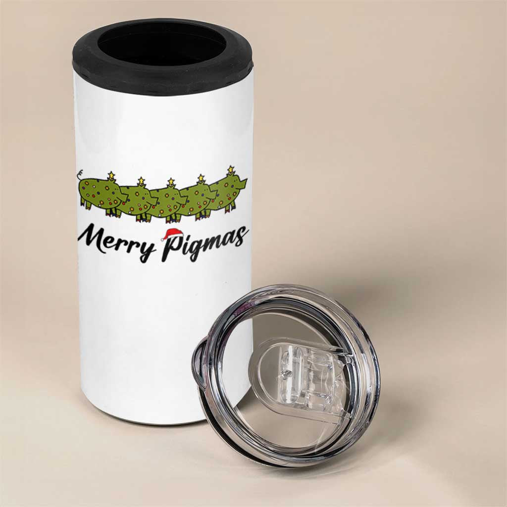 Merry Pigmas 4 in 1 Can Cooler Tumbler Holiday Gift For Pig Lovers - Wonder Print Shop