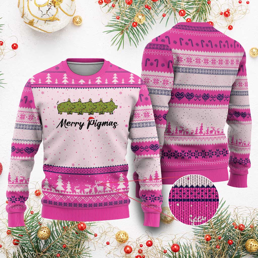 Merry Pigmas Ugly Christmas Sweater Holiday Gift For Pig Lovers - Wonder Print Shop