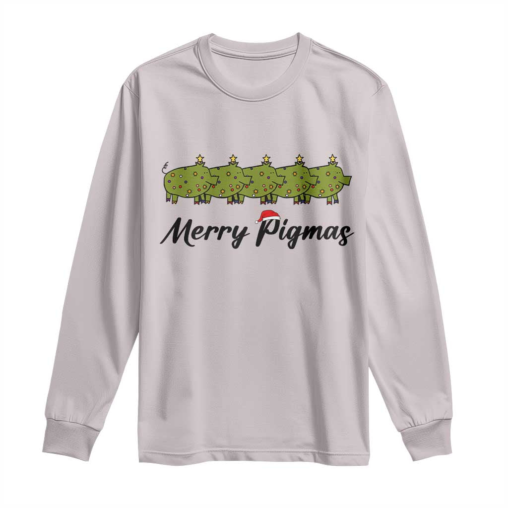 Merry Pigmas Long Sleeve Shirt Holiday Gift For Pig Lovers - Wonder Print Shop