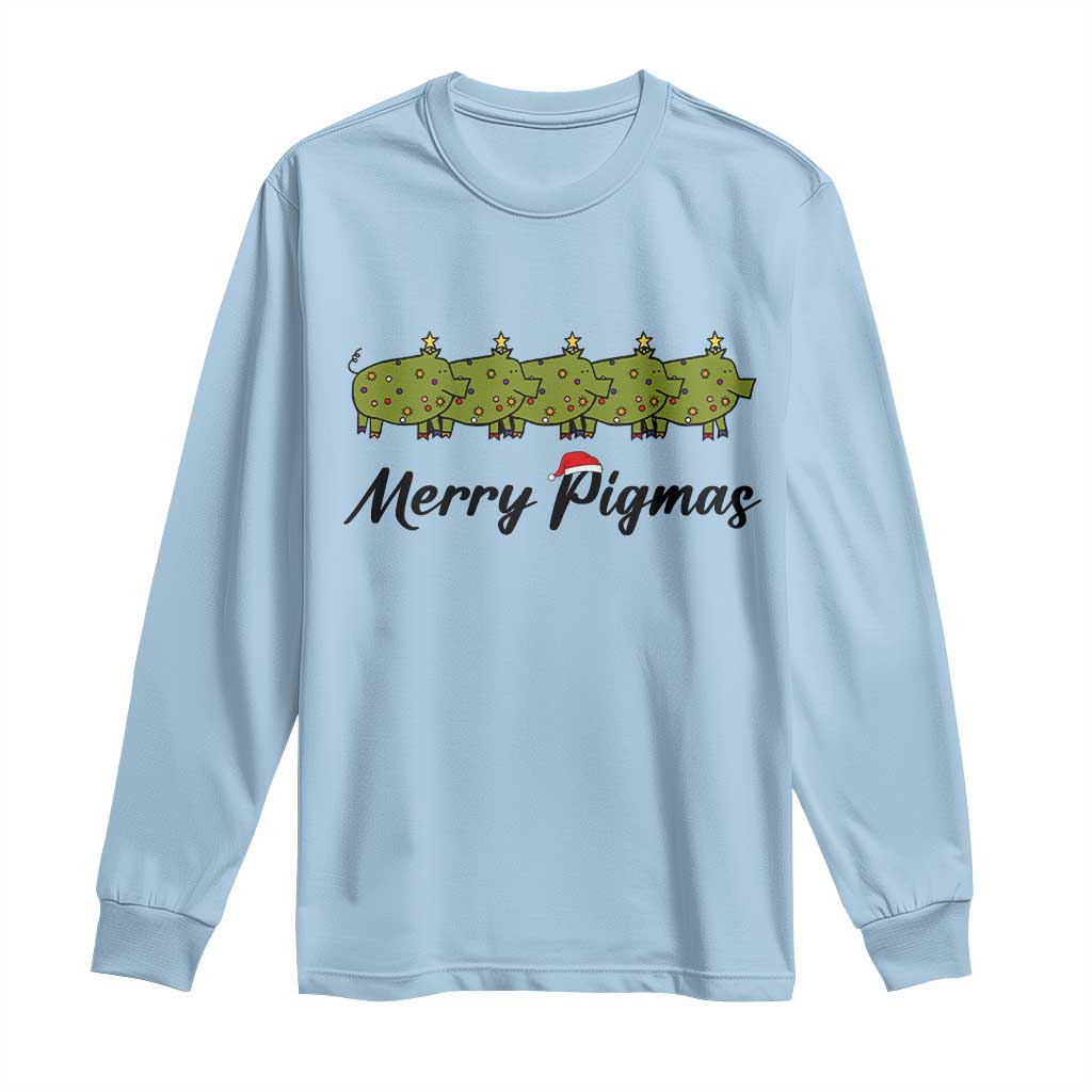 Merry Pigmas Long Sleeve Shirt Holiday Gift For Pig Lovers - Wonder Print Shop