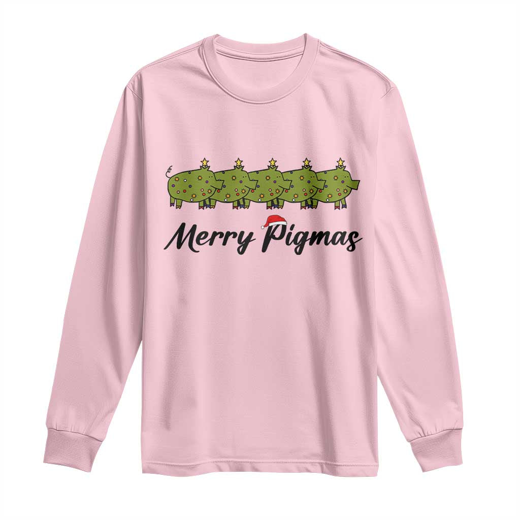 Merry Pigmas Long Sleeve Shirt Holiday Gift For Pig Lovers - Wonder Print Shop