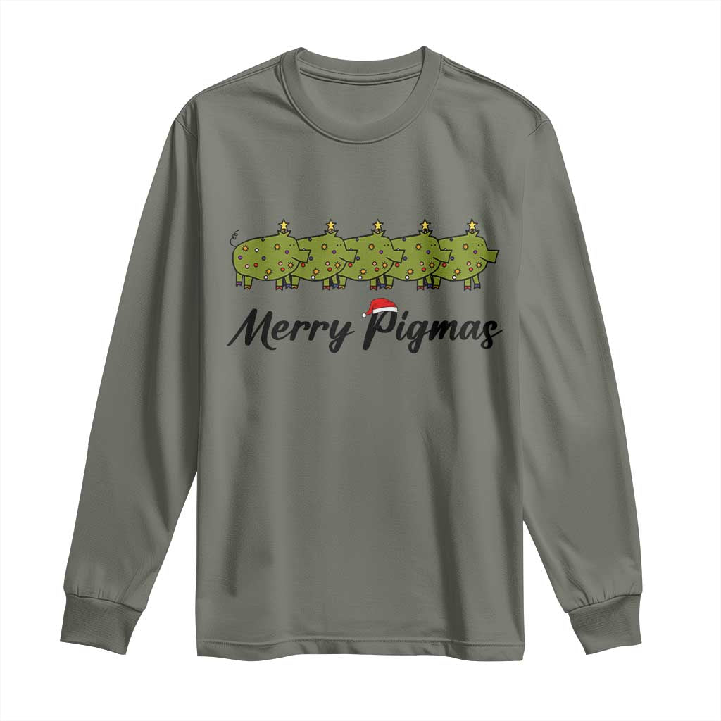 Merry Pigmas Long Sleeve Shirt Holiday Gift For Pig Lovers - Wonder Print Shop