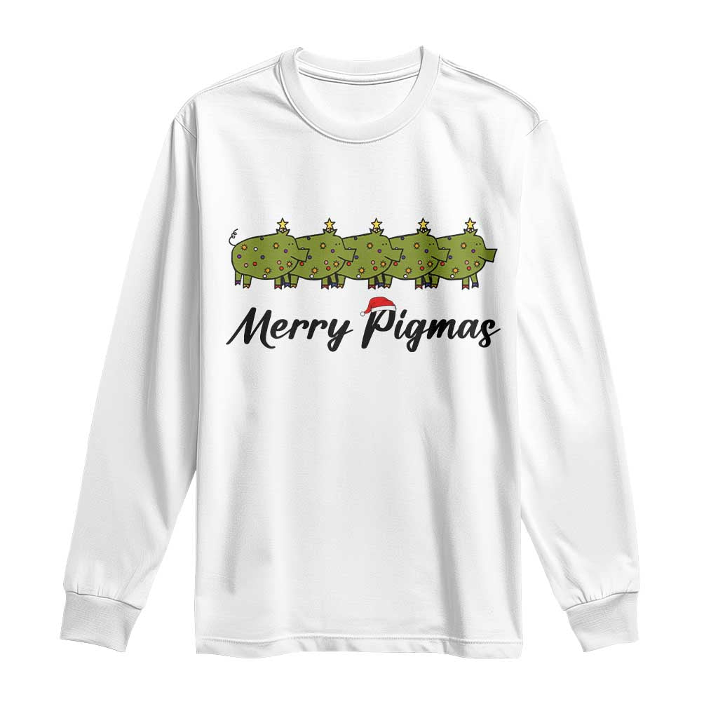 Merry Pigmas Long Sleeve Shirt Holiday Gift For Pig Lovers - Wonder Print Shop