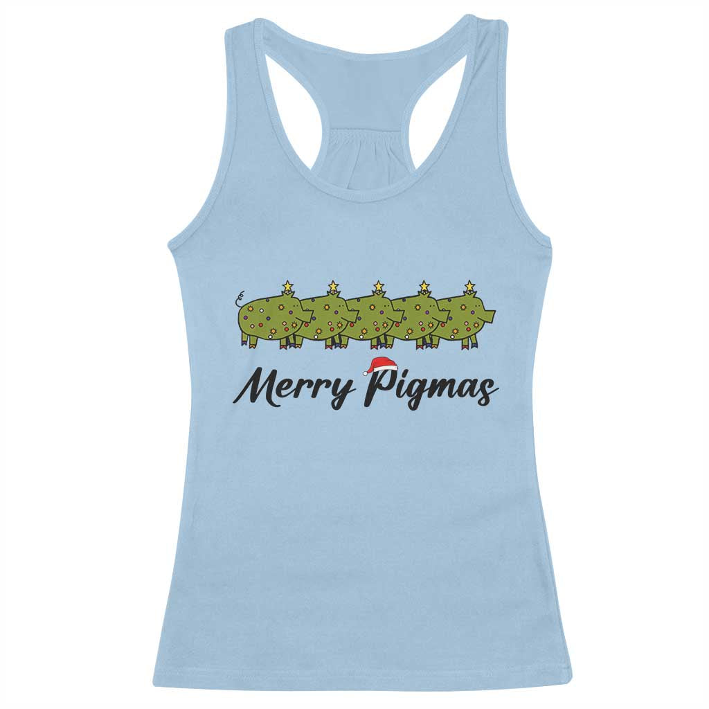 Merry Pigmas Racerback Tank Top Holiday Gift For Pig Lovers - Wonder Print Shop