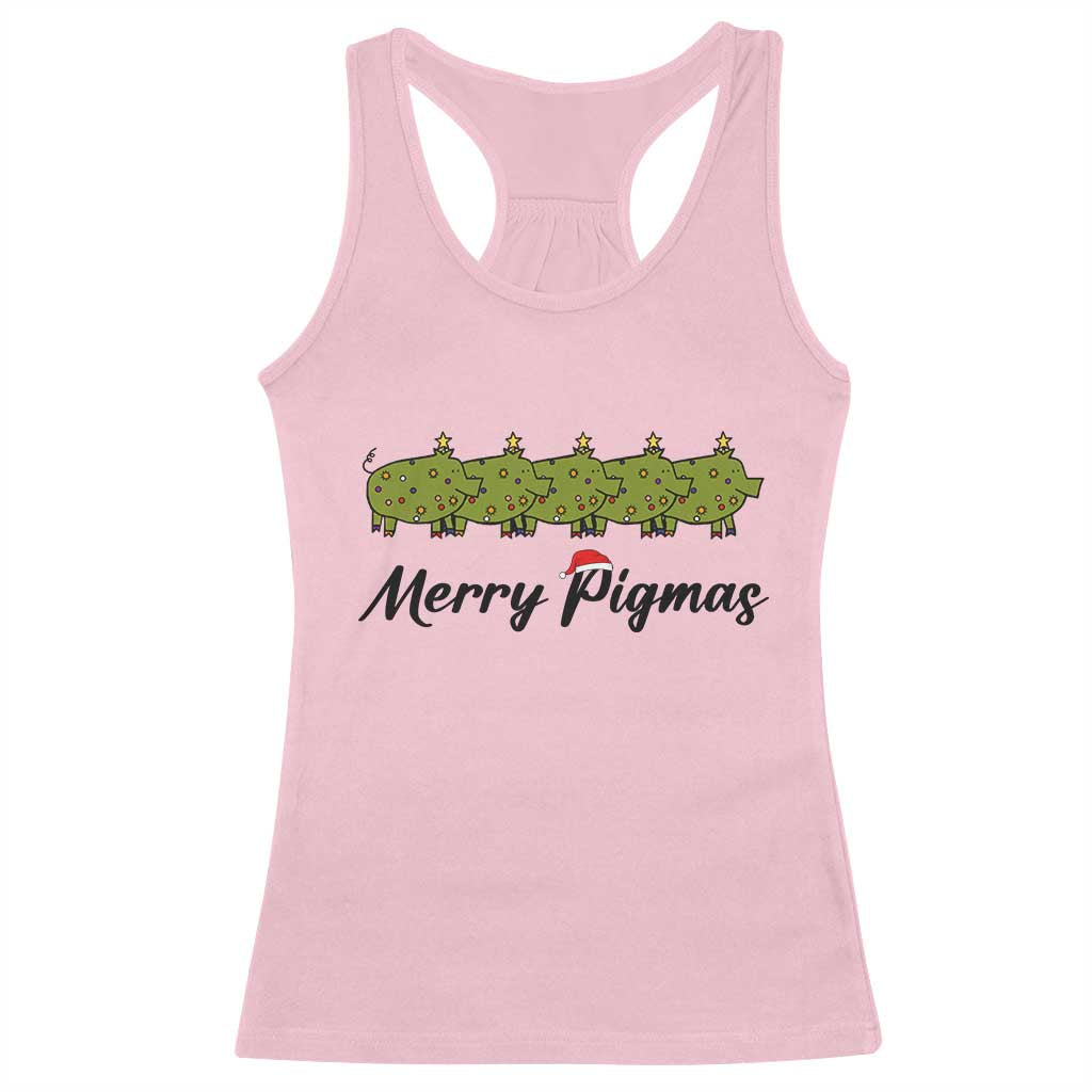 Merry Pigmas Racerback Tank Top Holiday Gift For Pig Lovers - Wonder Print Shop