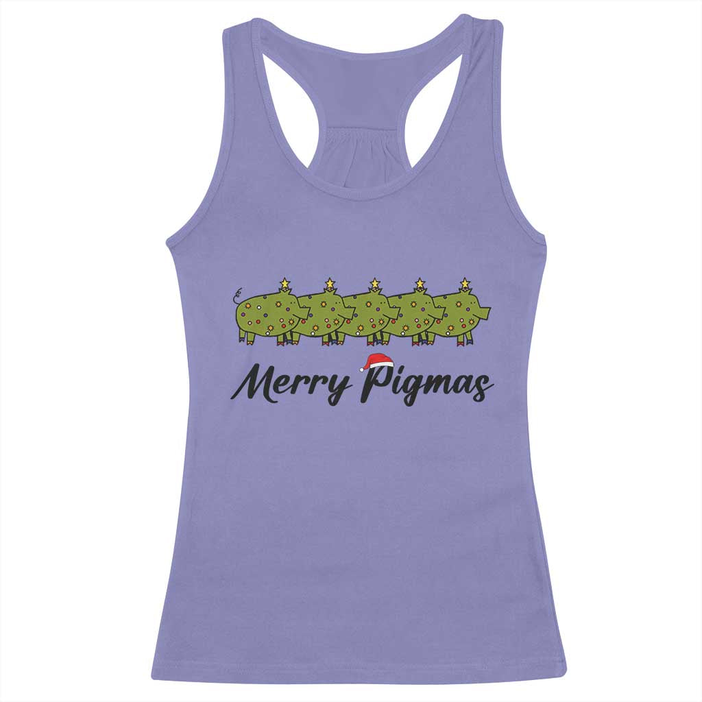 Merry Pigmas Racerback Tank Top Holiday Gift For Pig Lovers - Wonder Print Shop