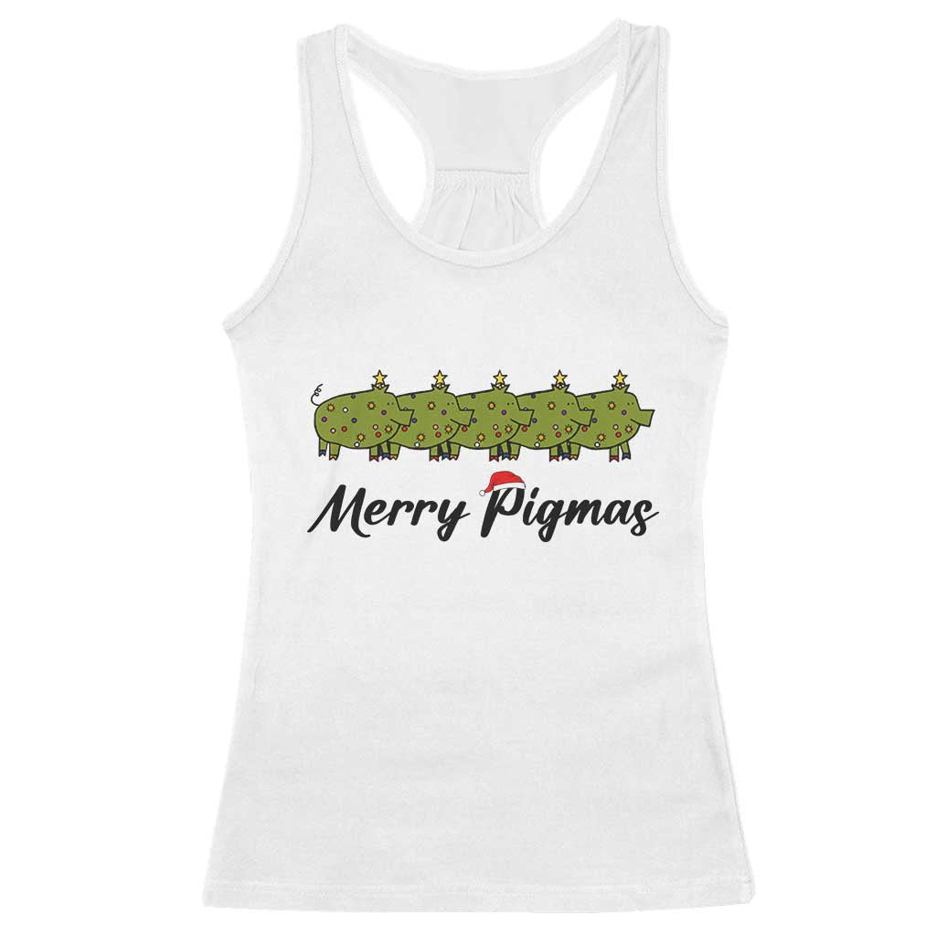 Merry Pigmas Racerback Tank Top Holiday Gift For Pig Lovers - Wonder Print Shop