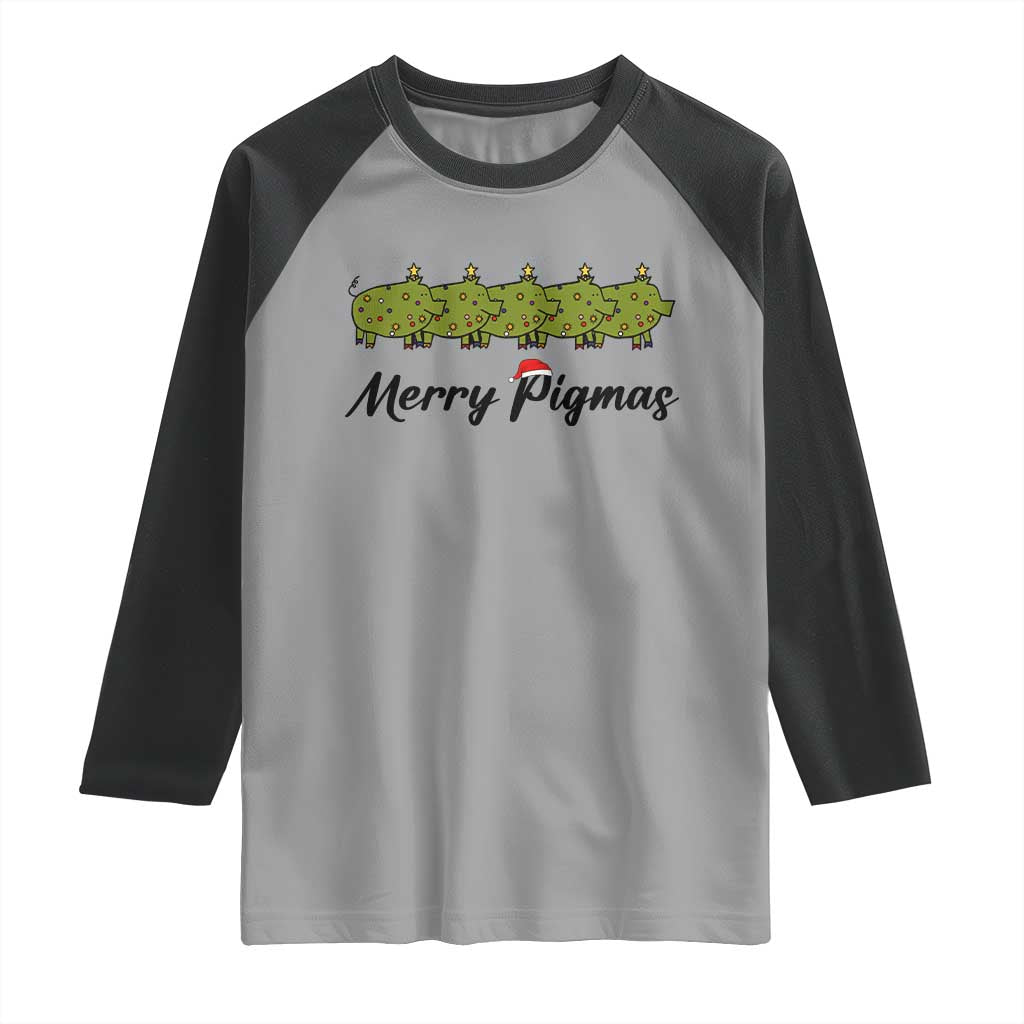 Merry Pigmas Raglan Shirt Holiday Gift For Pig Lovers - Wonder Print Shop